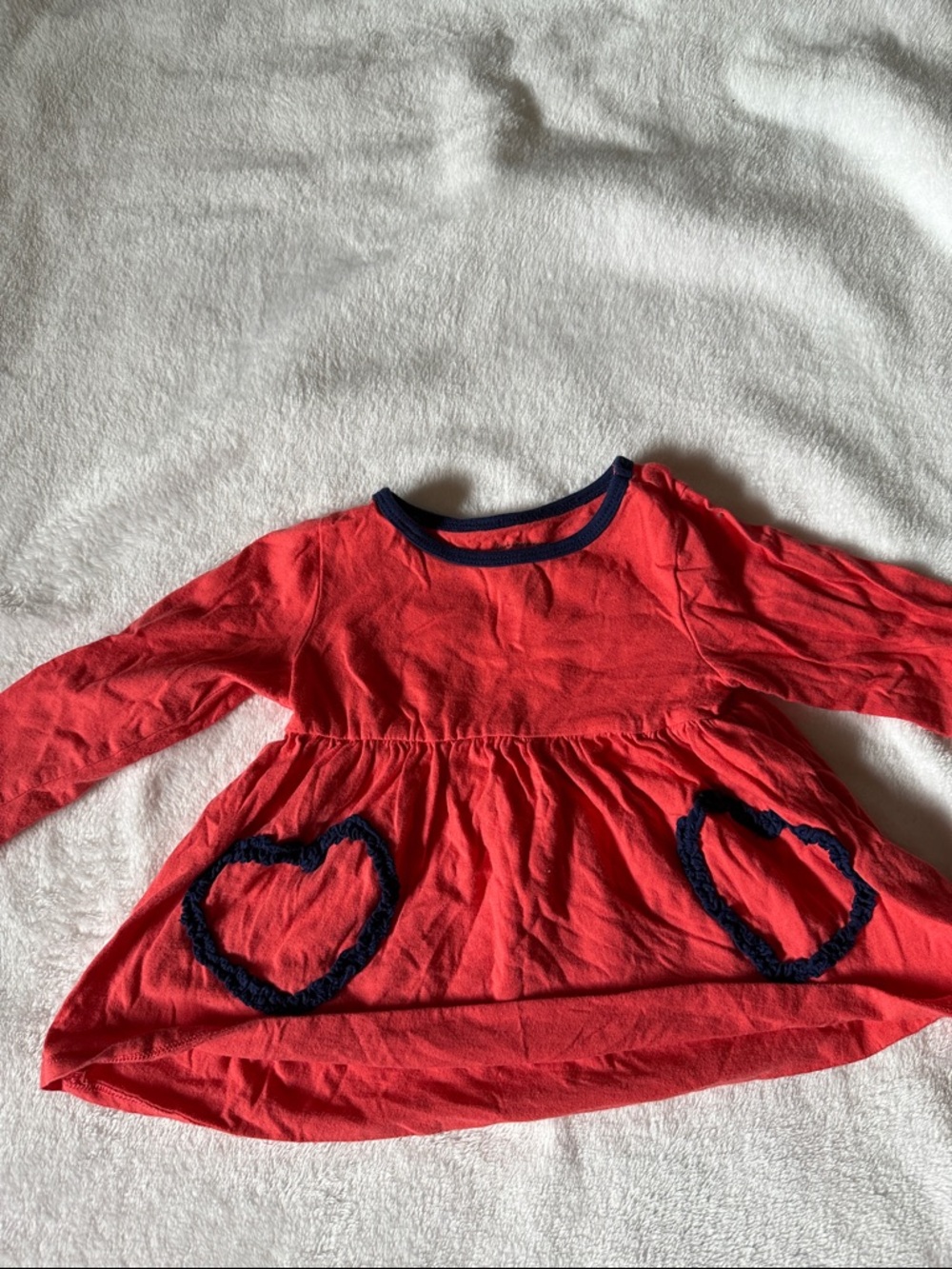 adidas Red Toddler Tee with Navy Trim